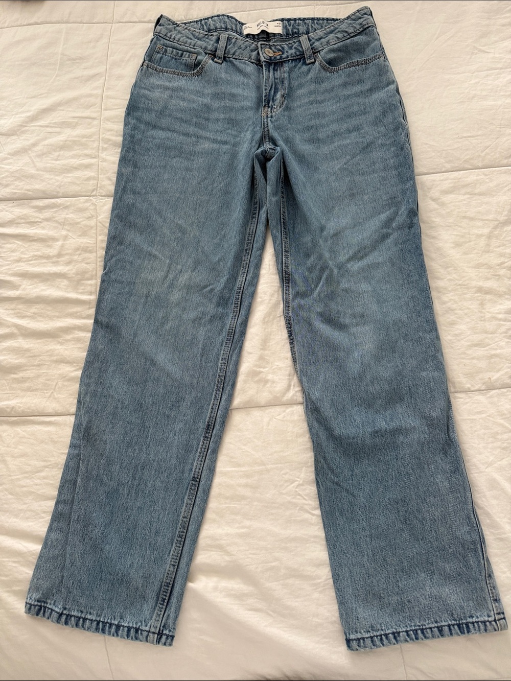 Hollister Bow Detail Light Blue Wide-Leg Jeans